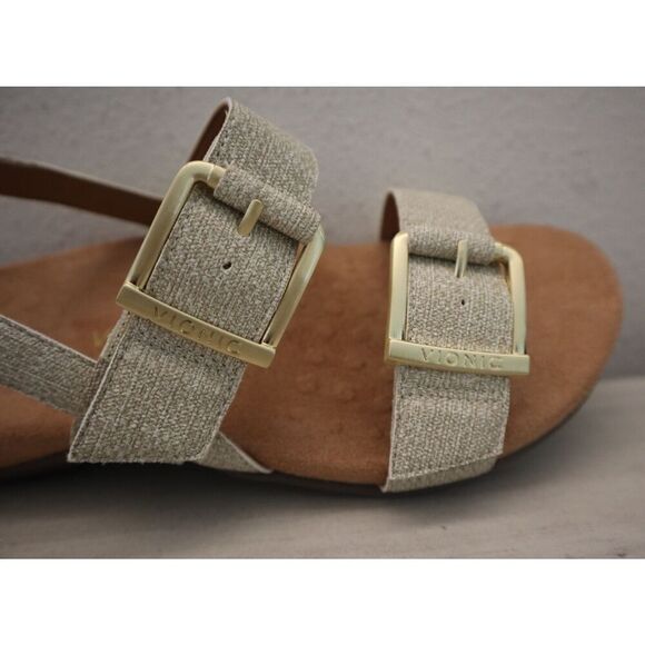 Vionic Women's Sz 7.5W Oatmeal/Beige Synthetic Reese Slingback Sandals - Picture 14 of 16